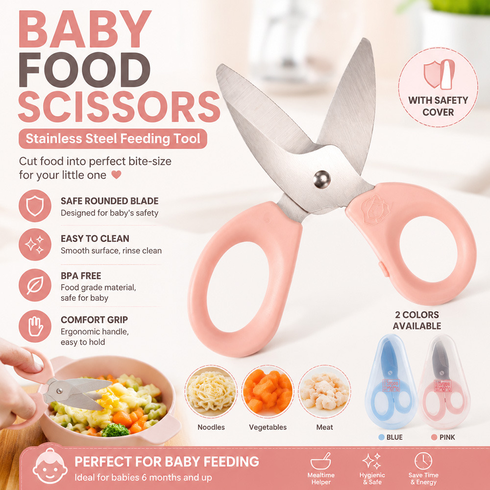 مقص طعام للأطفال من الفولاذ ال - مراجعة Baby Food Scissors وسعره